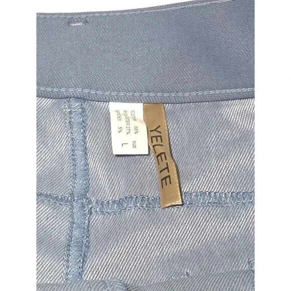 Yelete Slate Grey 5-Pocket Skinny Jeggings Stretch Pull On Cotton Blend Womens L - Picture 9 of 9